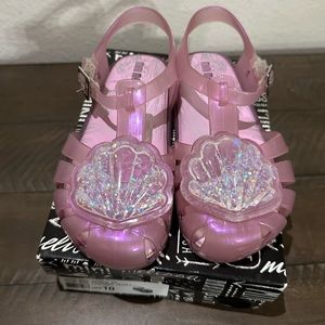 Mini Melissa Pink Seashell Sandals Size 10